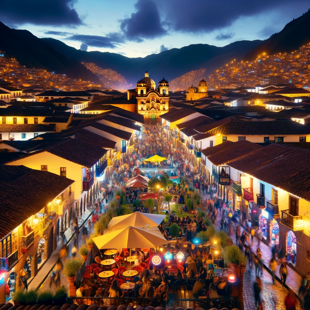 Colorido tradicional mercado Peruano no Cusco, apresentando tecidos vibrantes e artesanato local exclusivo do Peru.